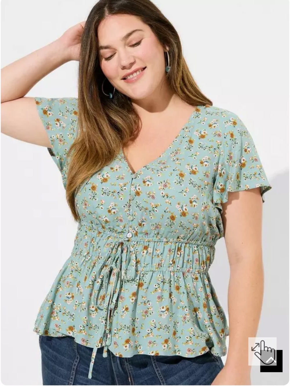 Torrid gauze drawstring peplum top brand new with tags